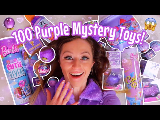 UNBOXING 100 *PURPLE ONLY* MYSTERY TOYS!!😱☂️🔮🦄🍇💜 (MAGIC MIXIES, BARBIE, APHMAU, NANO PODS ETC!🫢)