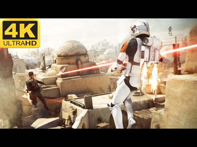 BATTLE OF TATOOINE: Galactic Empire vs Rebel Alliance - Star Wars: Battlefront 2 (PS5, 4K, HDR)