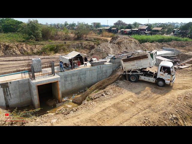 Ep16_The Last Day​ Filled Hollow Space​​ Huge Drain​ Sewer Construction ByUs Sand With Dozer Trucks