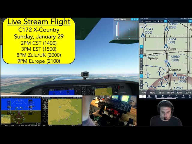 Real Pilot Streaming LIVE in MSFS - Cessna 172 - ForeFlight - Cougar MFDs