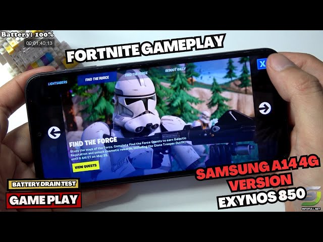 Samsung Galaxy A14 4G Version test game Fortnite Mobile
