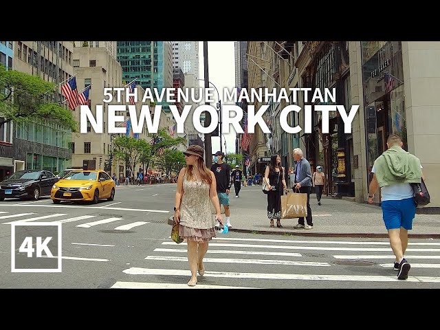 [4K] NEW YORK CITY - Walking 5th Avenue, Rockefeller Center, St. Patrick's Cathedral, Manhattan, NYC
