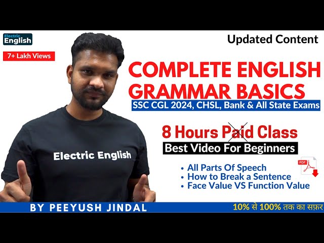 Complete English Grammar in One Video || English Grammar For Competitive Exams || Electric English