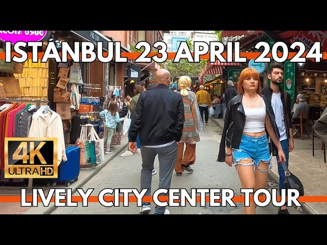 ISTANBUL TURKEY CITY CENTER 4K WALKING TOUR VIDEO-STREET FOODS,RESTAURANTS-LIVELY GALATAPORT,KARAKOY