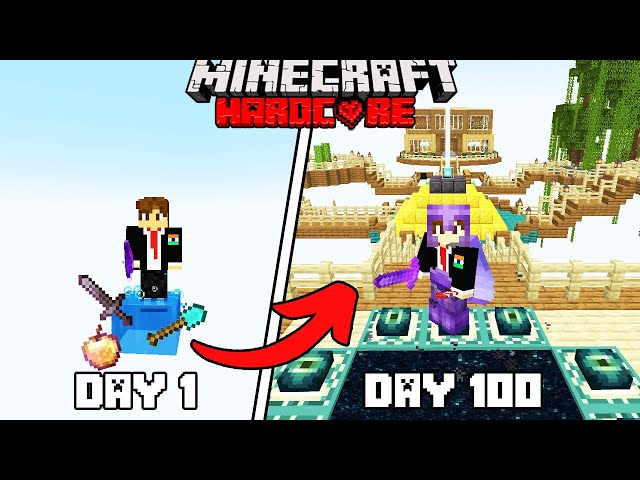I Survived 100 Days On One Ocean Block in Minecraft Hardcore(Hindi)