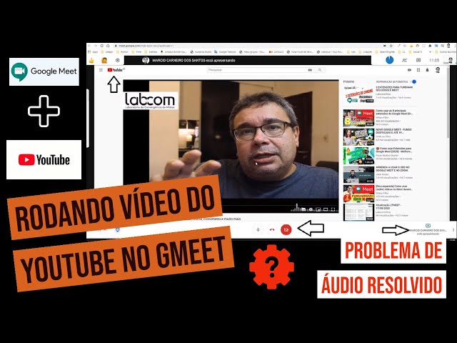 Vídeos do YouTube  no GMeet - Problema de áudio resolvido