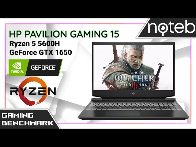 HP Pavilion Gaming 15-ec2 - Witcher 3 Gameplay Benchmark (Ryzen 5 5600H, GTX 1650)
