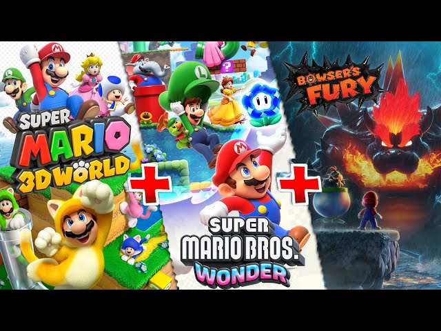 Super Mario 3D World + Super Mario Wonder + Bowser's Fury - Full Game Walkthrough (HD)