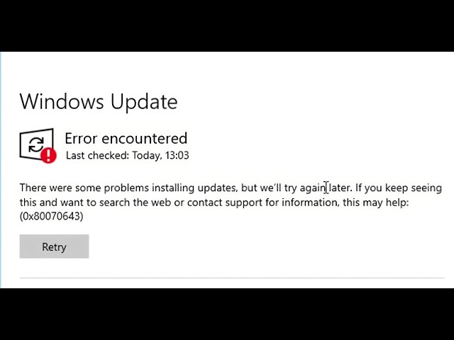 100% Easy Fix Windows Update Error 0x80070643 (KB5034441) Made Easy
