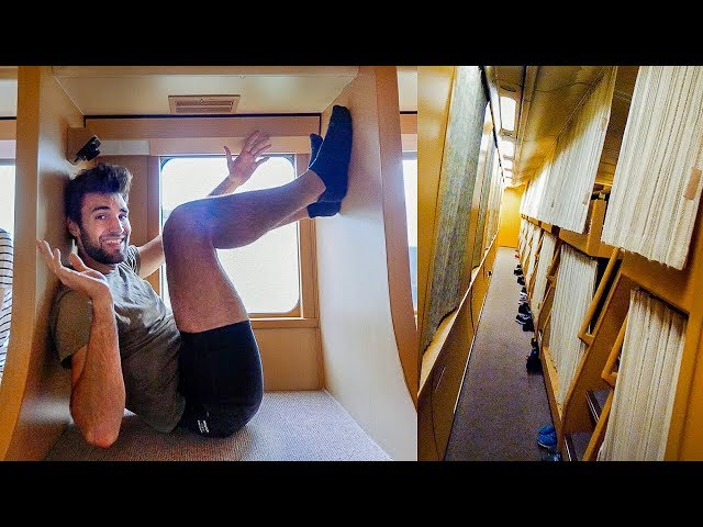 TRYING an OVERNIGHT CAPSULE HOTEL TRAIN in JAPAN!