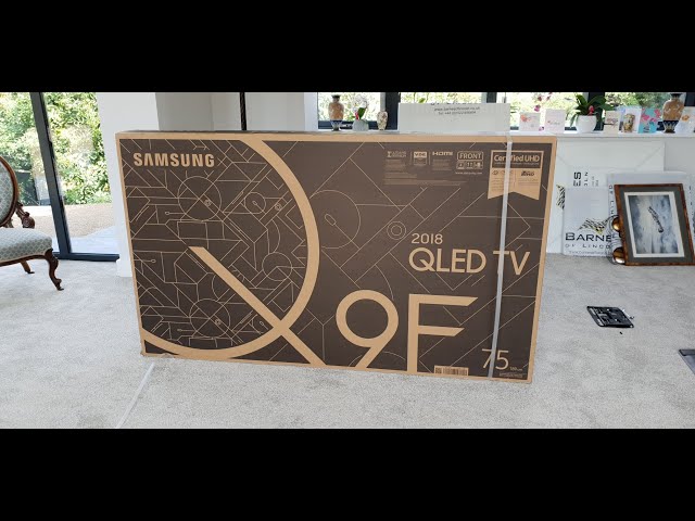 75" Q9 QE75Q9FN Unboxing and No-Gap Wall Mount install