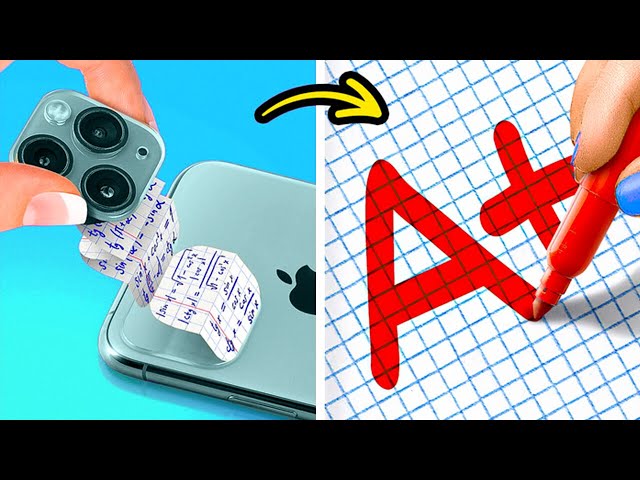 DIY CHEATING SCHOOL HACKS AND CRAFTY IDEAS | How To Become Popular In School By 123 GO! Genius