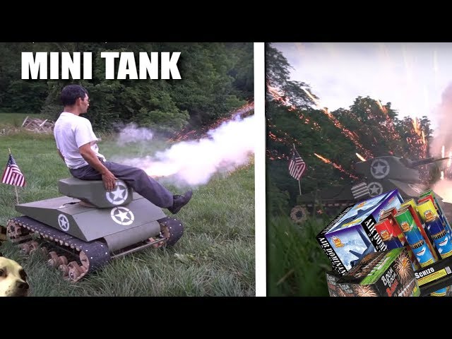 DIY GIANT Mini TANK! (with fireworks)