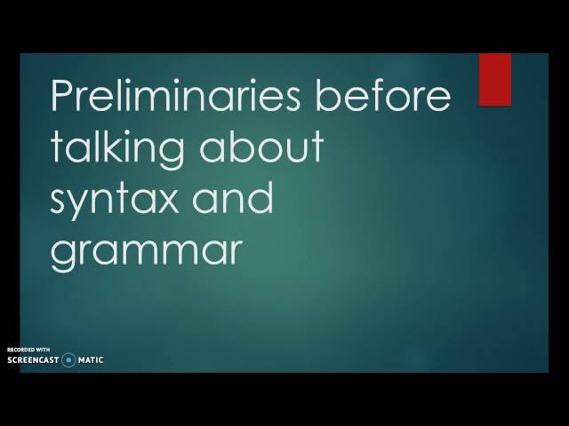 #20 Preliminaries of ASL Syntax