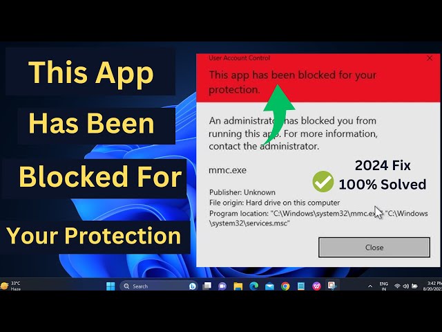 ✅2024 FIX - This App Has Been Blocked For Your Protection Error On Windows 10/11