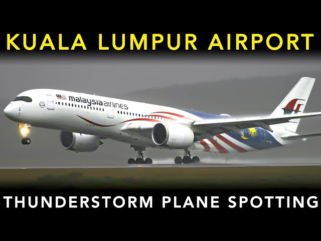 THUNDERSTORM Plane Spotting at KUALA LUMPUR AIRPORT  - SCARY Go arounds & landing