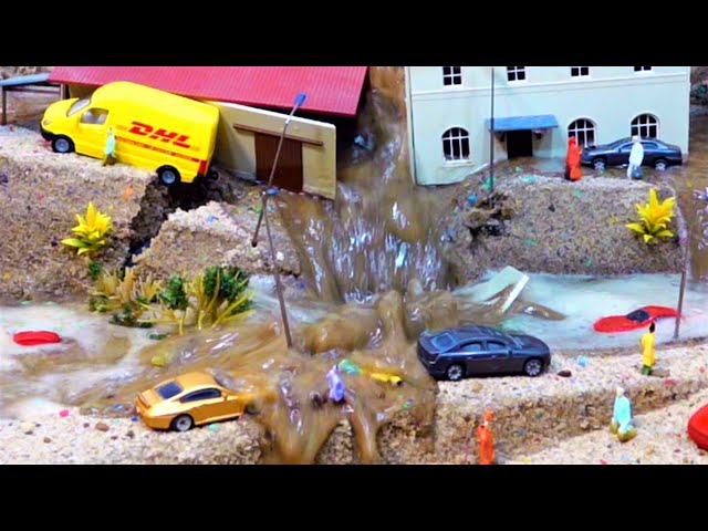 Mini Town Model Disaster - Dam Breach Movie