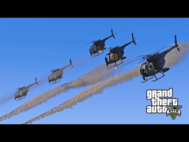 GTA 5 - Little Bird SQUADRON AIR SUPPORT! GTA 5 Army Patrol Episode #102 (Saving Los Santos)