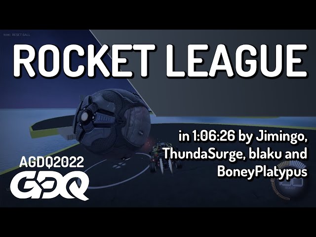 Rocket League by Jimingo, ThundaSurge, blaku and BoneyPlatypus in 1:06:26 - AGDQ 2022 Online