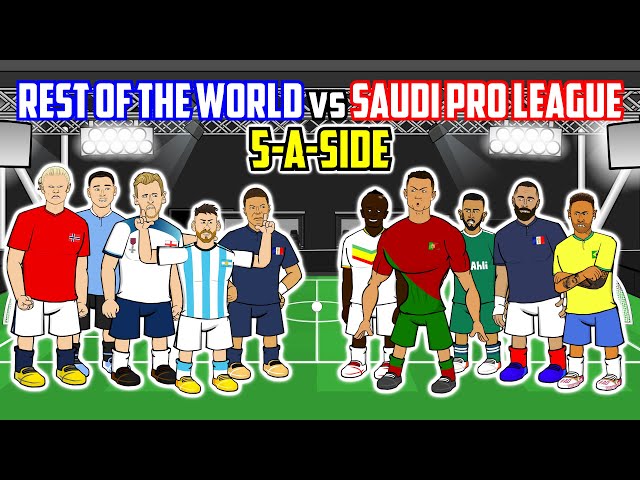 ⚽️REST OF THE WORLD vs SAUDI PRO LEAGUE⚽️ 5-a-side feat Ronaldo Messi Haaland Mbappe (Frontmen 6.11)