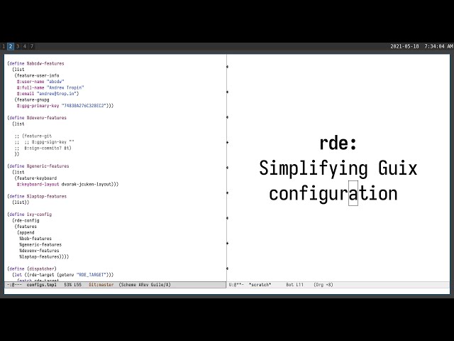 rde: Symplifying Guix configuration