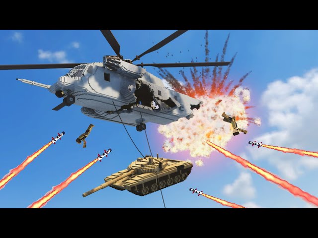 Realistic Helicopter Shootdowns & Crashes with Ragdolls 4 😱 Teardown