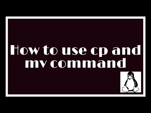 How to use cp and mv command in linux