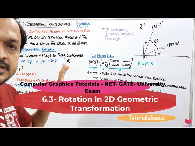 6.3- Rotation In 2 Dimensional Geometric Transformation In Computer Graphics In Hindi | Rotation