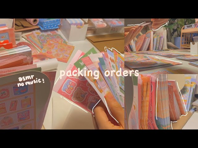packing orders orders for my small business 🍄 asmr no music / talking
