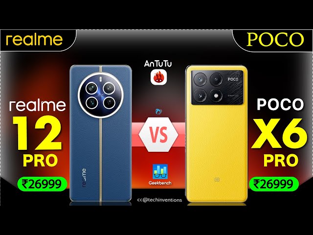 Realme 12 Pro vs POCO X6 Pro | #6gen1vs7200u #antutu #geekbench #x6ro #pocox6pro  #12pro #12provsx6