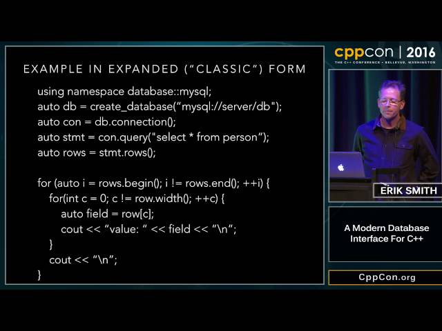 CppCon 2016: Erik Smith “A modern database interface for C++"