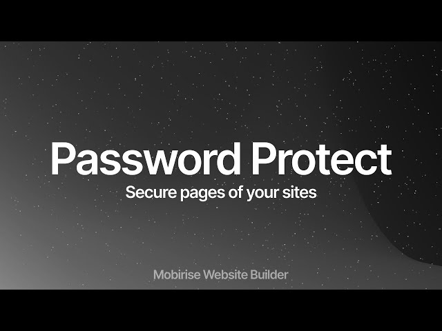 Password Protect: New Mobirise Extension