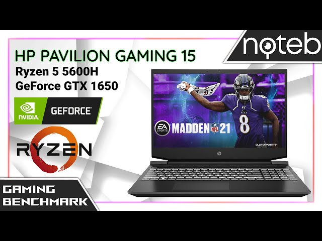 HP Pavilion Gaming 15-ec2 - Madden 21 Gameplay Benchmark (Ryzen 5 5600H, GTX 1650)