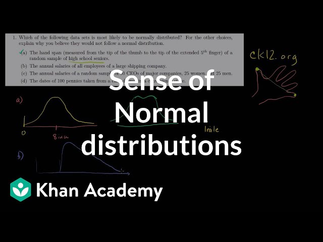 ck12.org normal distribution problems: Qualitative sense of normal distributions | Khan Academy