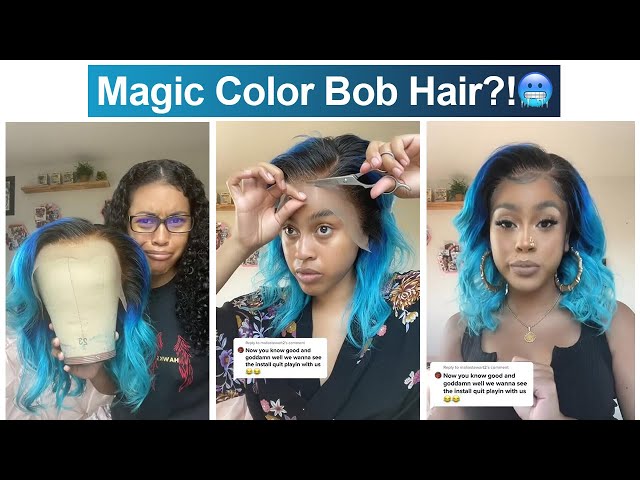 #Elfinhair Review🦄 Two Steps To Get Colored Bob Wig? Affordable Lace Wig Install Naturally~