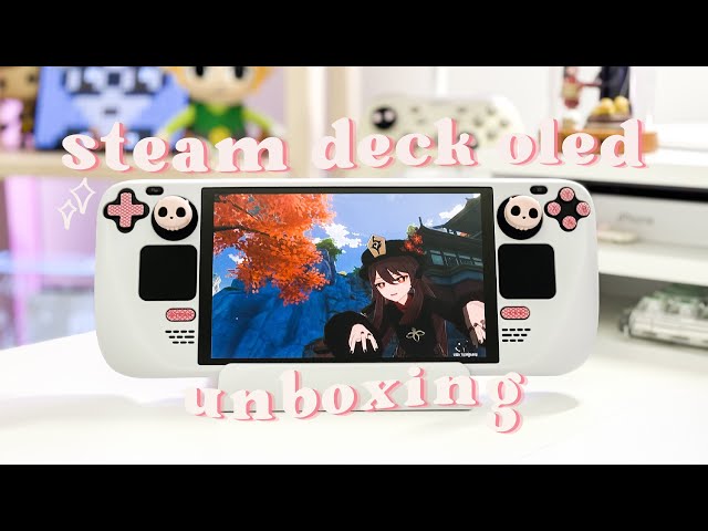 unboxing steam deck OLED 1TB | genshin on steam os + accessories 💖