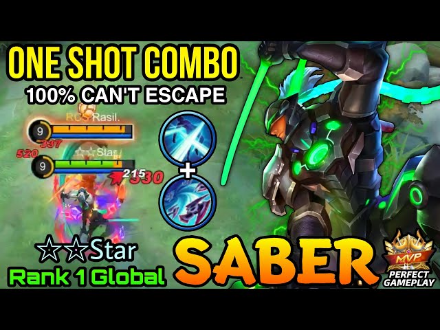 One Shot Combo Kills!! Saber Force Warrior Perfect Plays - Top 1 Global Saber by ☆☆Stat - MLBB