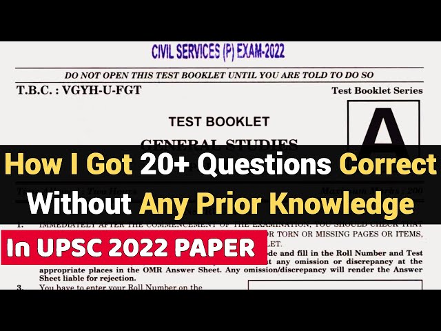 "Breaking the Prelims Code" - I Corrected 20+ Questions of UPSC 2022 without Studying !!