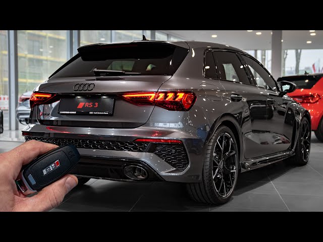 2023 Audi RS3 Sportback Daytona Gray Pearl Effect - Sound & Visual Review!