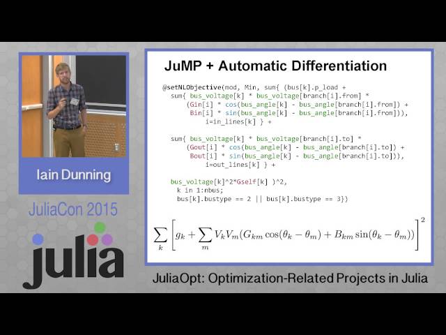 JuliaOpt: Optimization related projects in Julia | Iain Dunning | JuliaCon 2015