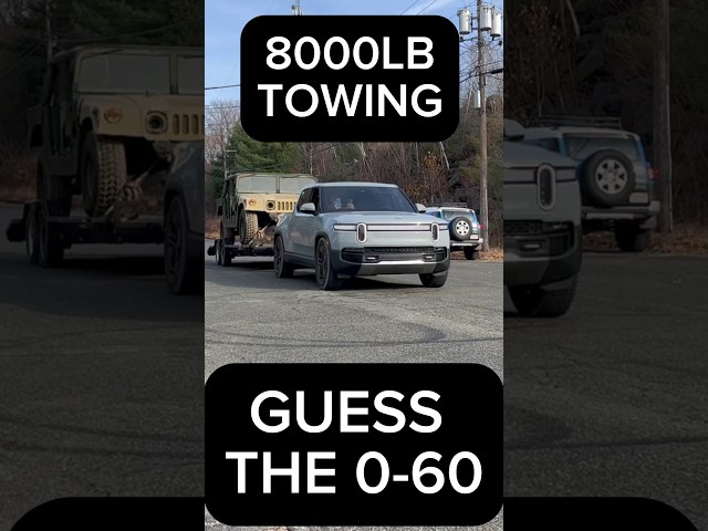0-60 Tow test in the Rivian R1T #shorts #rivian #humvee #automobile
