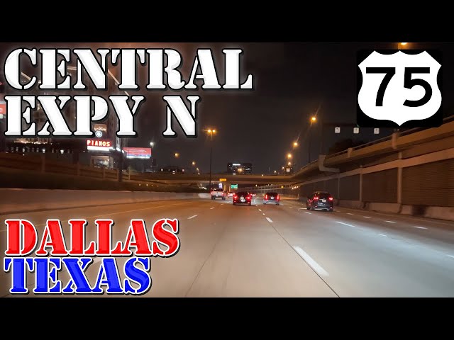 US 75 North - The Central Expressway - Dallas to Plano - Texas - 4K Night Highway Drive