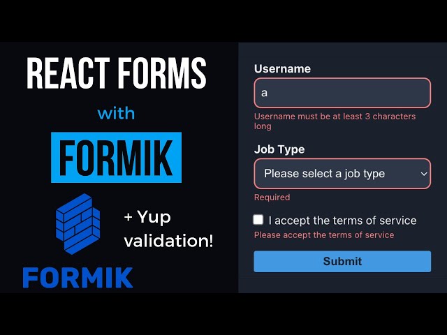 React Formik Tutorial with Yup (React Form Validation)