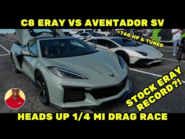C8 eRay dig races Lamborghini Aventador SV, FBO GTR, & Demon 170