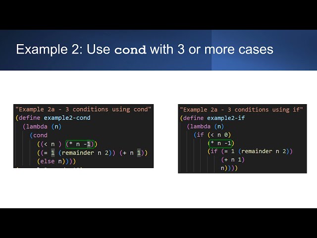Conditional Statements in Scheme - "if" vs "cond"