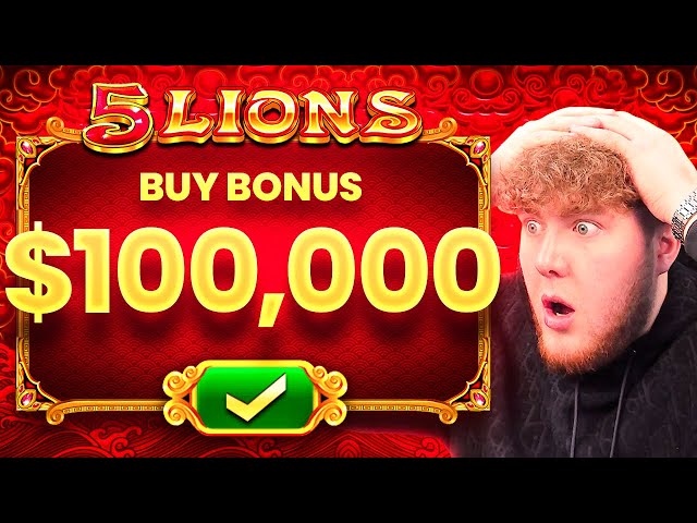 HUGE $100,000 BONUS BUY ON 5 LIONS MEGAWAYS