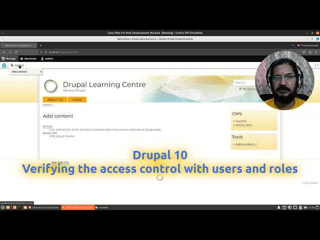 Drupal 10 - Verifying the access control with users and roles