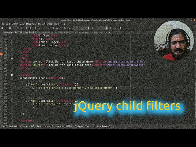jQuery child filters
