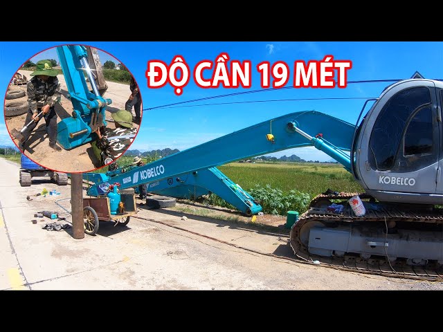Panoramic Process of 19 Meter Long Boom for KOBELCO SK200 Excavator in Ninh Bin