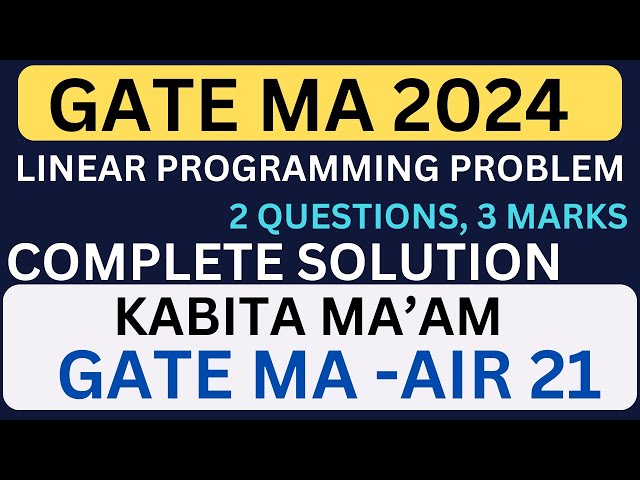 GATE 2024 LPP COMPLETE SOLUTION #gatemathematics #GATE2024MATHS